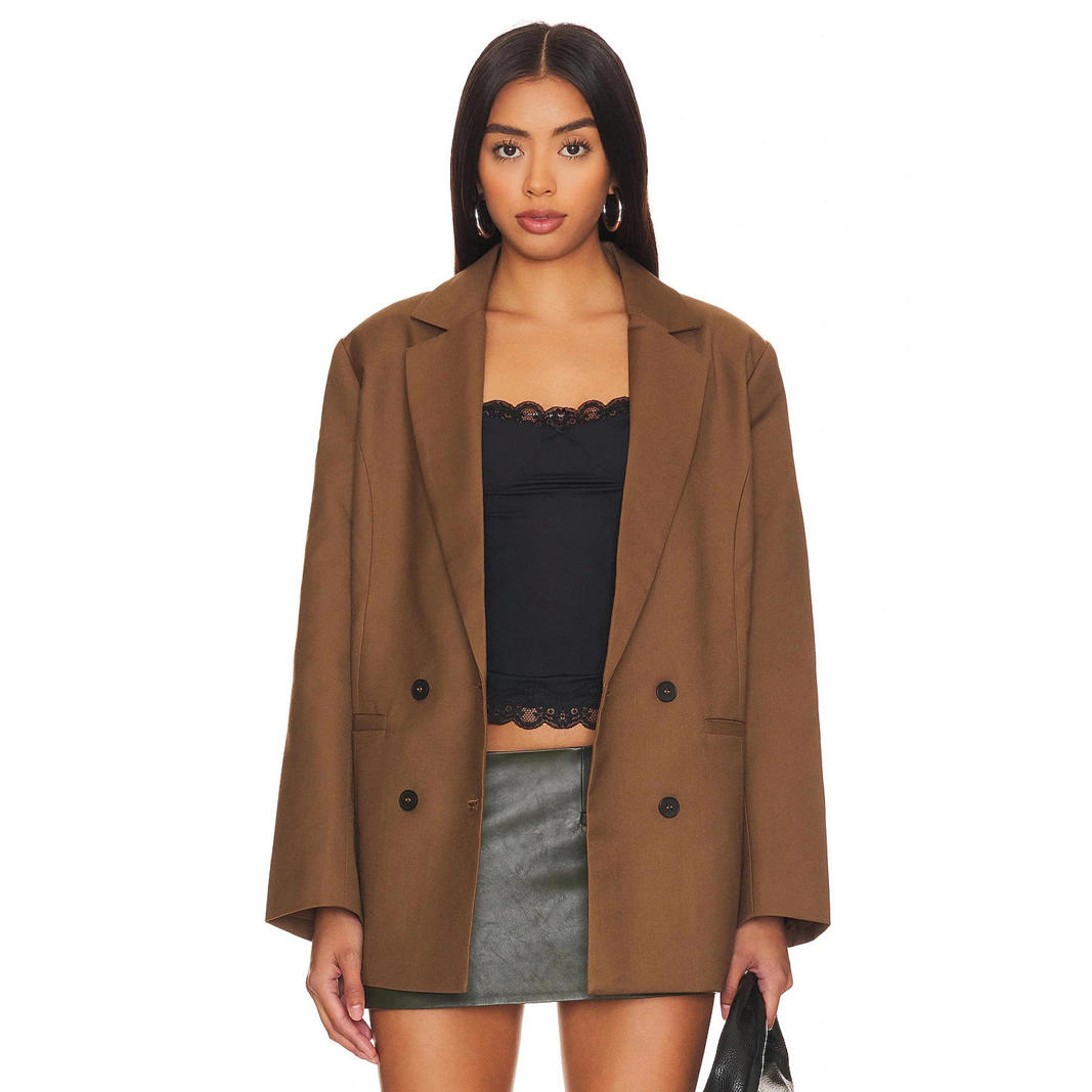 Lioness Wyoming Oversized Blazer Chocoloate Size M Nwt